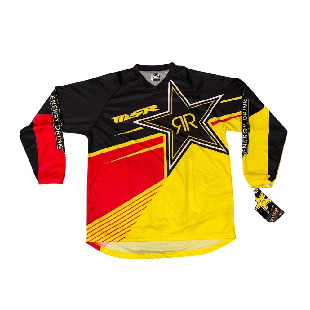 MSR Motocross Jersey Mens 2XL Yellow Rockstar Energy Drink Racing Graphic